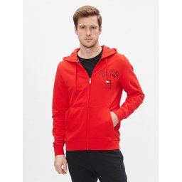 Tommy Hilfiger Pulóver Wcc Arched Varsity Zip Thru MW0MW33644 Piros Regular Fit