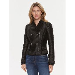 Guess Műbőr dzseki Olivia Moto Jacket W3YL25 WFIR2 Fekete Regular Fit