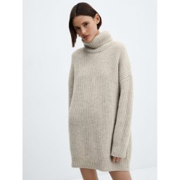 Mango Kötött ruha Robert 67090460 Bézs Oversize