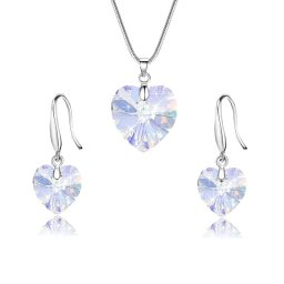 Aurora Swarovski kristályos szív ékszerszett, nemesacél láncon