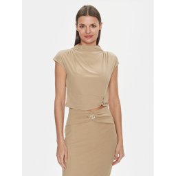 Guess Blúz W4RP40 KAQL2 Bézs Slim Fit
