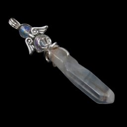 Egyedi készítésű angyal ( opál ) aurakvarc medál