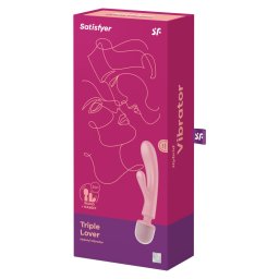 Satisfyer Triple Lover három motoros, klitoriszágas vibrátor és masszírozó (rózsaszín)