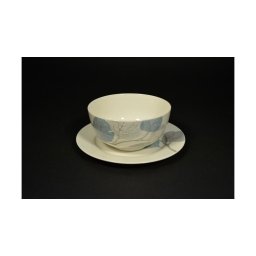Porcelán müzlis tálka reggeliző tányérral