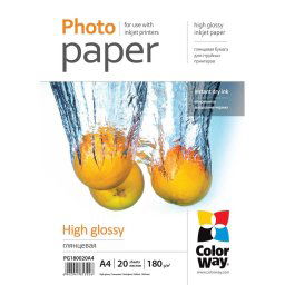 COLORWAY A4 180g fotópapír magasfényű (high glossy) 20 lap