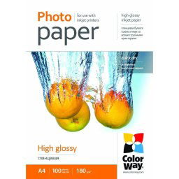 COLORWAY A4 180g fotópapír magasfényű (high glossy) 100 lap