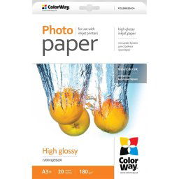COLORWAY A3+ 180g fotópapír magasfényű (high glossy) 20 lap