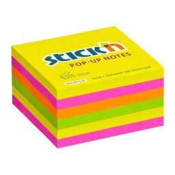 STICK N Öntapadó jegyzettömb csomag, "Z", 76x76 mm, 6x100 lap, STICK N, neon színek