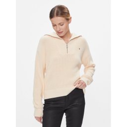 Tommy Hilfiger Sweater Co Cardi Stitch 1/2 Zip Swt WW0WW42420 Sárga Regular Fit