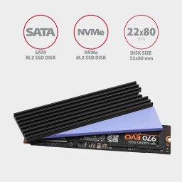 M.2 SSD hűtő passziv fekete 3mm AXAGON (CLR-M2L3)