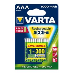 Tölthető elem, AAA mikro, 4x1000 mAh, VARTA Professional Accu