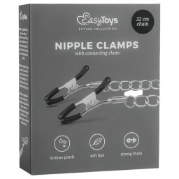 EasyToys - láncos mellbimbó csipesz, BDSM kiegészítő (2 db)