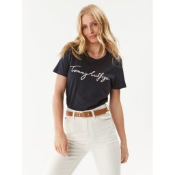 Tommy Hilfiger Póló Heritage Graphic Tee WW0WW24967 Sötétkék Regular Fit