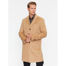 Boss Gyapjú kabát H-Hyde-234 50502327 Bézs Slim Fit