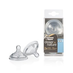 2 db Közepes folyású BPA-mentes Tommee Tippee cumisüveg cumi
