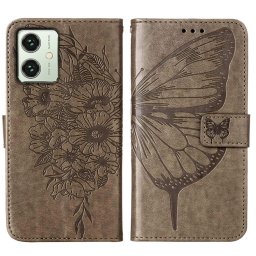 ART BUTTERFLY pénztárca tok Motorola Moto G54 5G / G54 5G Power Edition szürke színű