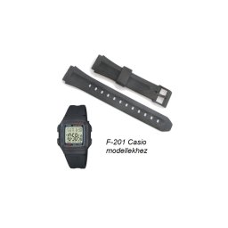 F-201 Casio fekete műanyag szíj