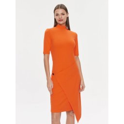 Calvin Klein Hétköznapi ruha Stretch Jersey Asymmetric Dress K20K206498 Narancssárga Slim Fit