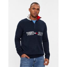 Tommy Jeans Sweater Archive DM0DM18368 Sötétkék Slim Fit