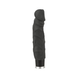 Nature Skin - élethű vibrátor - fekete (22cm)