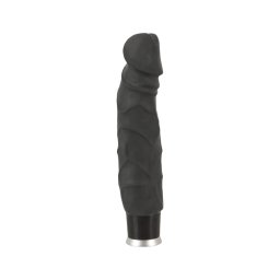Nature Skin - fekete élethű, bőrhatású vibrátor (22 cm)