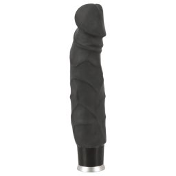 Nature Skin - fekete élethű, bőrhatású vibrátor (22 cm)