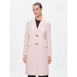 Tommy Hilfiger Gyapjú kabát Classic WW0WW41662 Rózsaszín Regular Fit
