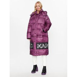 KARL LAGERFELD Pehelykabát Check 236W1506 Rózsaszín Regular Fit