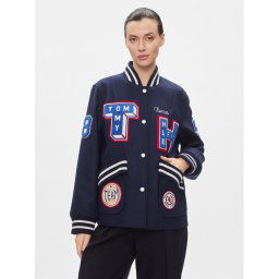 Tommy Hilfiger Bomber dzseki Collegiate Wool Blend Varsity WW0WW40479 Sötétkék Regular Fit