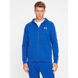 Under Armour Pulóver Ua Essential Fleece Fz Hood 1373881 Kék Loose Fit