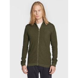 Solid Kardigán 21103418 Zöld Slim Fit