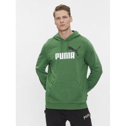 Puma Pulóver Ess+ Col Big Logo 586765 Zöld Regular Fit