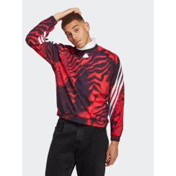 adidas Pulóver Future Icons Graphic Crew Sweatshirt IC8266 Piros Loose Fit