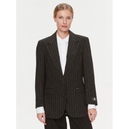 Tommy Hilfiger Zakó Oversized Prep Pinstripe Blazer WW0WW40498 Fekete Regular Fit