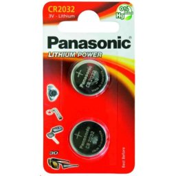 PANASONIC lítium elem (gombos) CR-2032EL / 2B 3V (buborékfólia 2db)