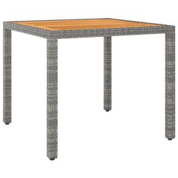 vidaXL szürke polyrattan kerti asztal 90 x 90 x 75 cm