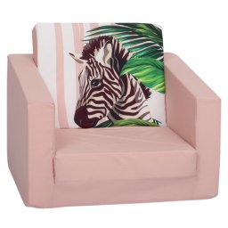 Mama Kiddies egyszemélyes szétnyitható kanapé - Zebra on Pink