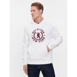 Tommy Hilfiger Pulóver Big Icon MW0MW33650 Fehér Regular Fit