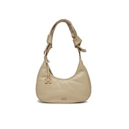 Tommy Hilfiger Táska Pushlock Leather Hobo AW0AW16073 Ekru