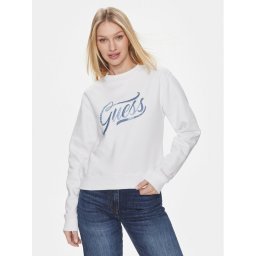 Guess Pulóver Cn Stones Logo W4RQ14 KB681 Fehér Relaxed Fit