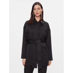 Max Mara Leisure Átmeneti kabát Rauche 2416911037 Fekete Regular Fit