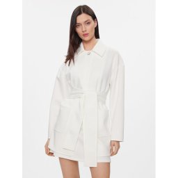 Max Mara Leisure Átmeneti kabát Rauche 2416911037 Ekru Regular Fit