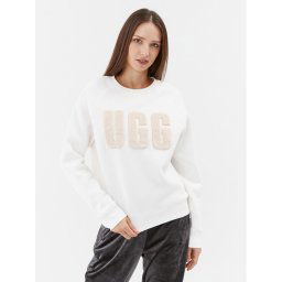 Ugg Pulóver Madeline Fuzzy Logo 1123718 Fehér Regular Fit