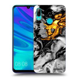 Fekete szilikon tok az alábbi mobiltelefonokra Huawei P Smart 2019 - Black Gold 2