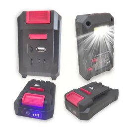 9000 mAh Újratölthatő Akkumulátor beépített világítással, Powerbank, 42mm, USB-2.1, USB-C - W8102A lámpához