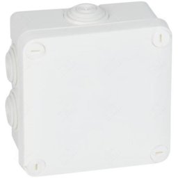 Plexo 55 négyzet alakú szerelődoboz 105×105×55 mm, 7 bemenet, fehér