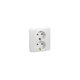 Legrand Niloé 2×2P+F csatlakozóaljzat biztonsági zsaluval (csavaros), fehér 764544