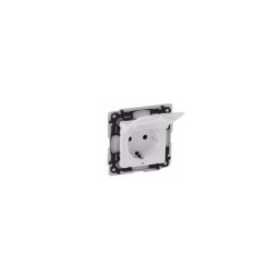 Legrand Valena Life 2P+F csatlakozóaljzat biztonsági zsaluval, csapófedéllel, IP44 fehér 753119