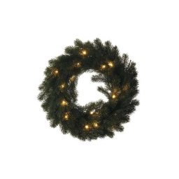 Led karácsonyi koszorú, 40 cm, 2x AA, beltéri, meleg fehér, időzítő DCTW05 8592920093573