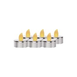 Led dekoráció – 6x teamécses, ezüst, 6x CR2032, beltéri, vintage DCCV12 8592920093757